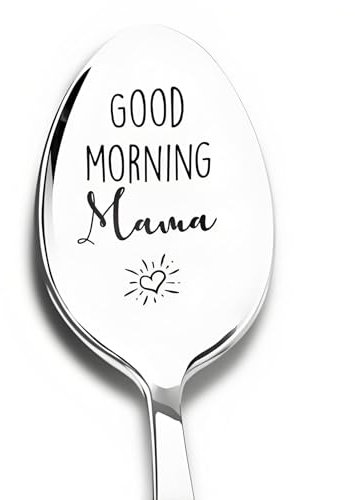 HAFRILY Best Mum Gifts Presents for Mum from Kids Engraved Tea Coffee Spoons for Mothers Day Birthday Christmas Gifts New Mum Gifts Spoon Coffee Tea Spoon Gifts for Coffee Lover (Mama)