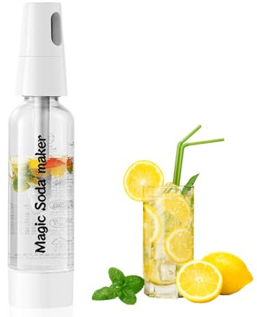 Ruiqas Bottiglia per acqua frizzante da 1 l, con sistema di CO2 a connessione rapida, adatta per la produzione di acqua gassata e acqua frizzante, in alluminio per uso alimentare