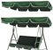 Toldo para columpios de jardín, universal, 195 x 125 x 15 cm, toldo para exteriores, impermeable, columpio de jardín (verde oscuro)