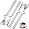 GRIRIW 4 Piezas Cuchara De Café Colgante Cucharas Pequeñas Cubiertos Cucharas De Espresso Cuchara De Te Frascos Con Etiquetas Tarro De Azúcar Cadena De Infusor De Té Acero Inoxidable 304