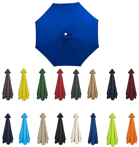 2m-3.5m Replacement Parasol Canopy, Umbrella Replacement Fabric, UPF 50+ Garden Parasol Replacement Canopy, Outdoor Replacement Fabric, 6/8 Rib for Garden Umbrella (Royal Blue,6ribs:2.5m/8.2ft)