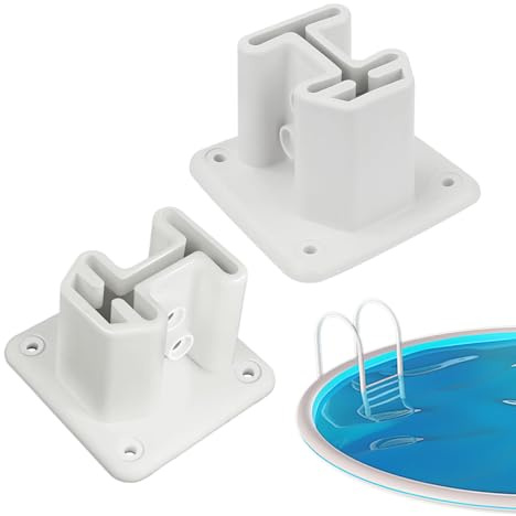 Supports d'Échelle de Piscine | Collier de Margelle pour Échelle de Piscine | Support de Montage en Résine de Remplacement Stabilité Solide pour Rampes