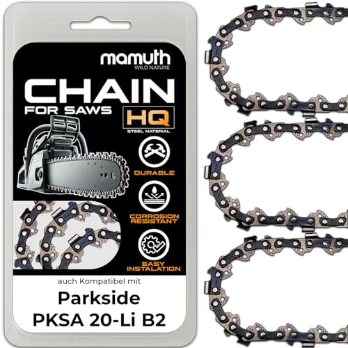 3 catene per motosega 25 cm, 1,1 mm, 40 TG TG per Parkside PKSA 20-Li B2