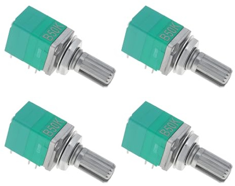 Create idea 4x 8-Pin Linear Single-Turn Potentiometer mit Schalter Dual Carbon Film B50K 6mm RV097NS für Audio Ausrüstung Verstärker