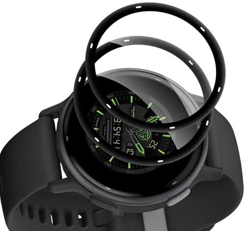 Cable Leader 2 Pièces Verre Trempé pour Garmin Vivoactive 5 Protection écran, TPU Anti Rayures, Tactile Sensible, Bubble Free, 0,15mm HD Claire Vivoactive 5 Vitre Protection (Bord noirs incurvés 3D)