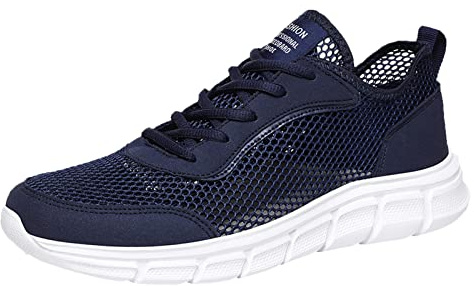 Tenis de malla con soporte de arco para hombre, ortopédicos, puntera ancha, zapatos de pie para el trabajo, senderismo, ligeros, antideslizantes, acolchados, informales, para caminar, zapatos de