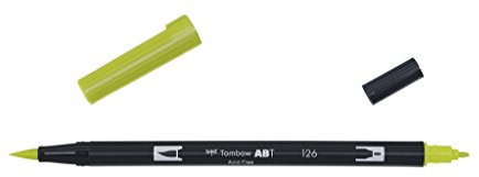 Tombow ABT-126 Fasermaler Dual Brush Pen mit zwei Spitzen, light olive