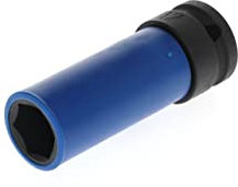 GEDORE Kraftschraubereinsatz mit Schonhülse, Nuss 1/2 12,5 mm Antrieb, 6-kant, SW 17 mm, Verkehrsblau, KFZ/Auto, K19 LS 17