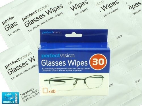 Pack of 30 Glass Wipes/Glasses Sunglass Spectacles Cleaner/Ideal for All Types of Optical Lenses