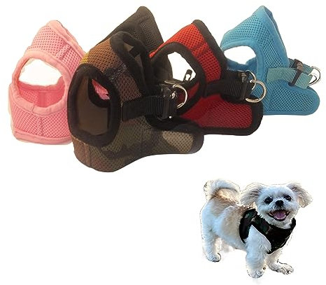 Snazzi Pet Soft No Pull Step-in Dog Harness Small Dog XXS XS Vest for Teacup, Chihuahua, Yorkie, Pomeranian Dog Vest Harness for Puppy Camo Mesh Comfy (2-4 lbs)