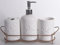 Badezimmerset Badserie Porzellan Weiss Badgarnitur Seifenspender cw096 Palazzo Exclusive