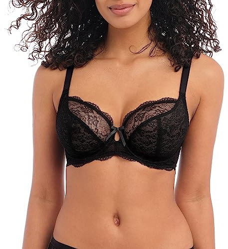 Freya Women's Fancies 1011 Underwire Non Padded Plunge Bra, Black, 32C