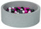 Velinda Piscine a balles pour Enfant, Aire de Jeu + 150 balles (Couleurs des balles: Noir, Blanc, Rose,Gris)