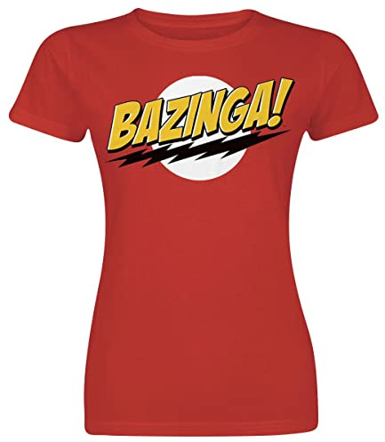 The Big Bang Theory Bazinga Frauen T-Shirt rot Fan-Merch, TV-Serien