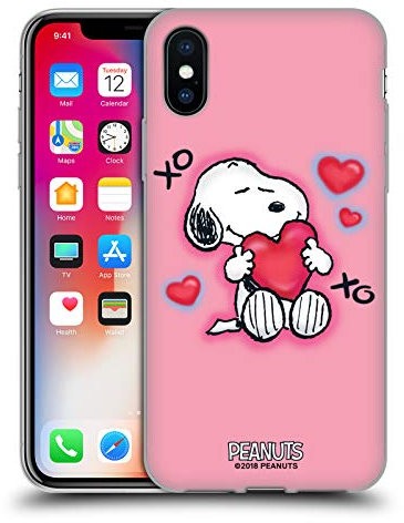 Head Case Designs Offizielle Peanuts XOXO Snoopy Plankenweg-Spritzpistole Gel Handyhülle Hülle [Militärischer Schutzgrad] Kompatibel mit Apple iPhone X/iPhone XS