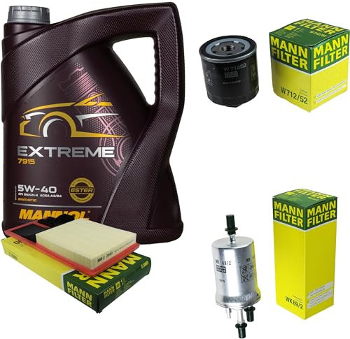 Filter Set Inspektionspaket 5 Liter MANNOL Motoröl Extreme 5W-40 API SN/CF MANN-FILTER Luftfilter Ölfilter Kraftstofffilter