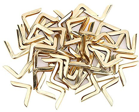 Hztyyier 50Pcs Buchecken Gold, Eckenschutz Metall Albumschmuck Ecke Buchecken Kantendekor Taschenecken für Buch Scrapbooking Alben