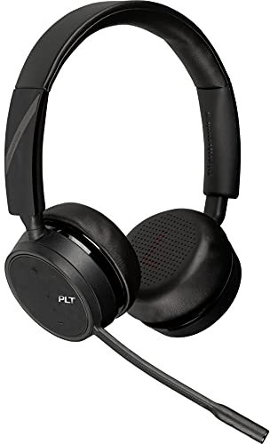 Plantronics - Voyager 4220 UC USB-A (Poly) - Bluetooth Dual-Ear (Stereo) Headset - Connect to PC, Mac, & Desk Phone - Noise Canceling - Works with Teams, Zoom & more