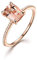 Bishilin Rotgold Ringe 750 18K Ehering Diamant 0.18ct Rechteck Morganit 1.35ct Verlobung Ringe für Hochzeit Große 65 (20.7)