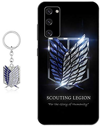 Staremeplz Hülle für Samsung Galaxy S20 FE 5G Anime Handyhülle [Mit Angriff auf Titan Schlüsselbund] Cartoons Silikon Sanft Bumper Case Hülle für Samsung Galaxy S20 FE 5G