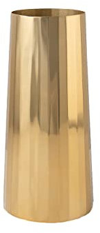 Serene Spaces Living Gold Metal Cylinder Vase, Modern Wedding & Anniversary Decor, Table Centerpiece, 2.25 Diameter & 6 Tall