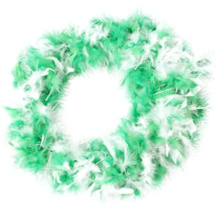 Bock op Kölle Federboa 180cm mit Glitzer, 20er Jahre Kostüm, Gala, Mottopartys, Karneval, Bastelmaterial (Grün-weiß)