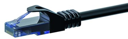 Danicom CAT6a Netzwerkkabel 100% Kupfer - U/UTP - 0,50 m - Schwarz | POE, Ethernet, LAN, Patchkabel, Datenkabel, RJ45 - für Serverschränke, Switches, Router, Modems!