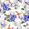 VEELIKE Tapete Blau Blumen Iris 44.5cm×900cm Schmetterling Vogel Tapete Blumentapete Vintage Fototapete Schlafzimmer Romantik Selbstklebende Tapeten Möbelfolie Küche Abwaschbar Klebefolie Badezimmer