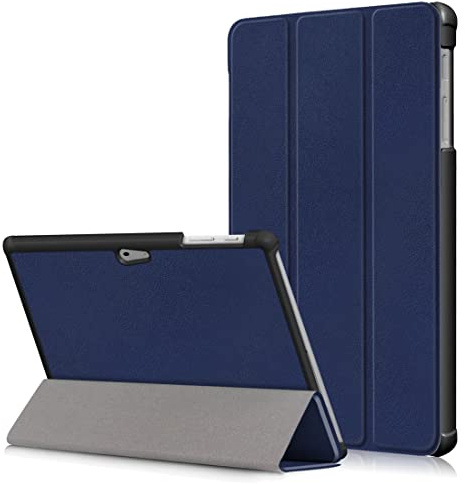 XFDSFDL® Protective Cover for Microsoft Surface Go 3 (10.5 Inch) Ultra Thin PU Leather Flip Case with Tri-fold Built Stand Holster Device Shell, Dark Blue