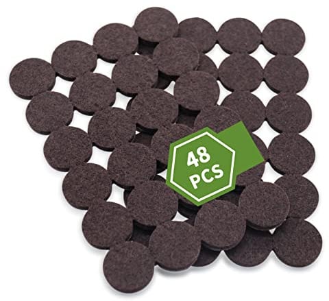 COVERCORNER Felt Furniture Pads for Hardwood Floors 48 PCS, 1 Round, Brown