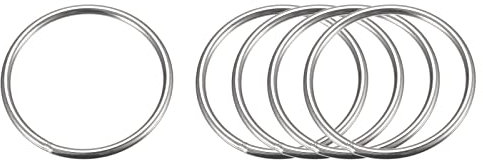 sourcing map 5 Stück O Ringe aus Edelstahl 80mm(3.15) Außendurchm. 5mm Dicke Mehrzweck Metall Geschweißte O-Ringe Rundringe
