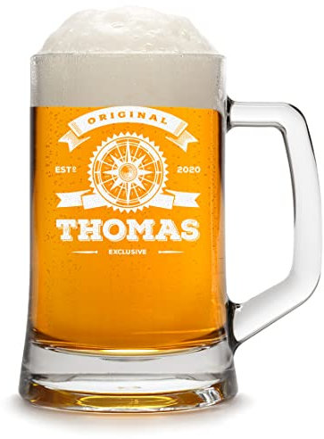 polar-effekt Bierglas 0,5 Liter mit Gravur Vatertagsgeschenk - personalisiertes Bierglas Geschenk für Mann - Geschenk-Idee - Bierseidel für Papa Vater Schwiegervater Biergeschenke - Beer