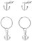 Epoch World 2 Paare 925 Sterling Silber Ohrringe Silber Ohrstecker Huggie Creolen mit Anhänger Anker Ohrstecker Piercing Unisex Set Ohrringe für Damen Herren Mädchen