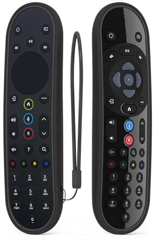 Silicone Case for Sky Q Remote Control EC302/EC202/EC201 Protective Remote Cover for New Sky Q Smart TV Voice Remote Control, Shockproof Anti-Scratch Remote Sleeve Skin Battery Back Protector,Black