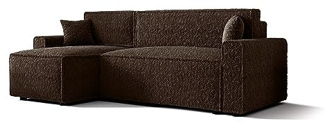 ALTDECOR Ecksofa mit Schlaffunktion und Bettkasten Corner Sofa Bett Eckcouch Couch L-Form Schlafcouch Ausziehbar Wohnlandschaft Schlafsofa Cauchsofa - Mir-BIS - 231x140x90cm Braun