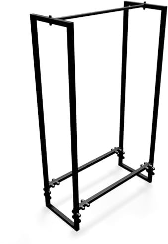 NOGGI: Kaminholzständer Metall (60x25x100 cm - schwarz) | Holzscheitregal aus Stahl | Kaminholzregal für Innen und Aussen | Stapelhilfe für Feuerholz