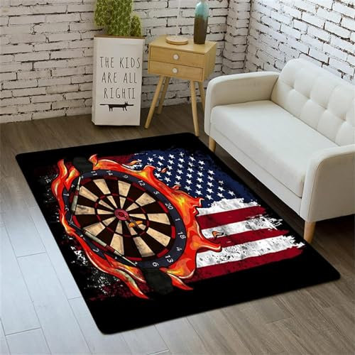 Buohwiwe 3D Teppich Darts - Modern Schlafzimmer Flanell Teppich Darts Wohnzimmer Teppich - Dekoration Carpet rutschfeste Teppiche 80x160 cm n310