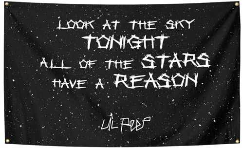 GLoGi Wandteppich, Motiv Look At The Sky Tonight, All Of The Stars Have A Reason Lil Rapper Peep, 90 x 150 cm, Schlafzimmer, Wohnzimmer, Studentenwohnheim, Dekoration, erhältlich für den Innen- und