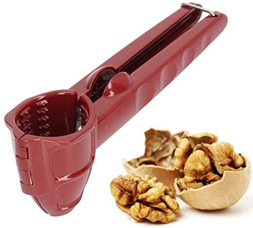 gernie Nussknacker-Werkzeug, Aluminium-Multifunktions-Nussknacker Arbeitssparend Becherförmiger Pekannussöffner Küchenutensilien für Walnüsse Nüsse Kastanien Haselnüsse Melonenkerne, Rot