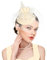 dressfan Fascinator Hut Damen Hochzeit Haarschmuck Schleier Vintage Perle Stirnband Gatsby Haarreif 20er 50er Pillbox Kopfschmuck für Hochzeit/Cocktail/Gatsby/Teeparty,Beige