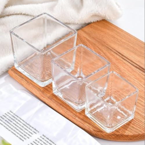 9 Unidades Vasos de Cristal Grande Mediano pequeño-portavelas-tarros para Velas- frascos para Velas Decorativas de Cristal Templado de Calidad, para Decorar tu Espacio Preferido, interor o Exterior