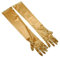 iSpchen Damen verlängerte Satin-Handschuhe Dehnbare Handschuhe Ellenbogen Lange Satin Handschuhe Braut-Abendkleid-Handschuhe für Hochzeit Abendparty Opernaufführung,Gold