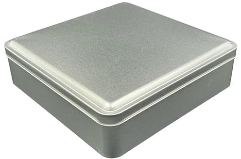 MediMuc Quadratdose - wunderschöne Aufbewahrungsdose blank - lebensmittelecht - Keksdose, Vorratsdose - Maße: (Länge x Breite x Höhe): 20,0 x 20,0 x 5,4cm - Volumen ca. 2,1L
