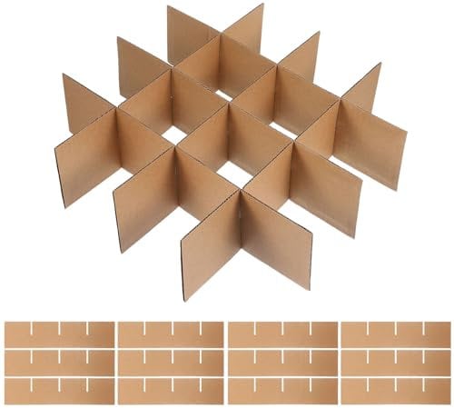jojofuny 2 Set Moving Boxes Dividers, Glass Dividers for Moving Boxes, Glass Packing Kit, for Kitchen Dish Packing Wine Glassware Cardboard Box (a total of 12 cardboard)
