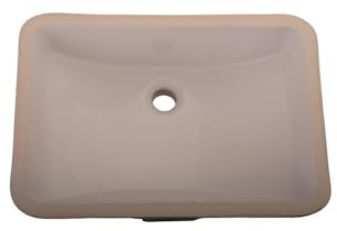 HomeStock Modern Undercounter Bathroom Sink - Ceramic Wash Basin, 20x14 Inch, Elegant Decor