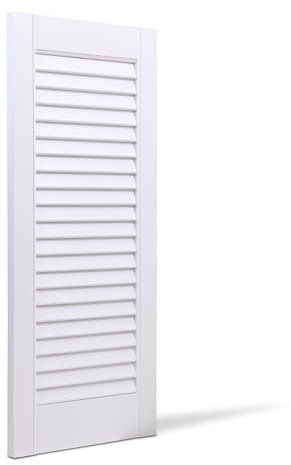 Bortaberg Louvre Door, Pine Wood, Vented Open, Natural or White Color, Slatted Wardrobe Doors, Internal Louvre Cupboard Doors, Various Sizes (White,2013mm (79'') x 394mm (15.5''))