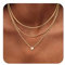 Kakonia Kette Damen – Layering Gold Halskette, 14K Goldkette mit CZ und Herz-Anhänger, Mehrreihig, Hypoallergen & Wasserfest – Verstellbarer Layering Schmuck für Frauen