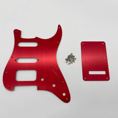 SSH 11 Hole Electric Guitar Pickguard and Back Plate Red Anodized Aluminum Modern Style for Fender USA and Mexico Made Standard Stratocaster Modern Style Parts