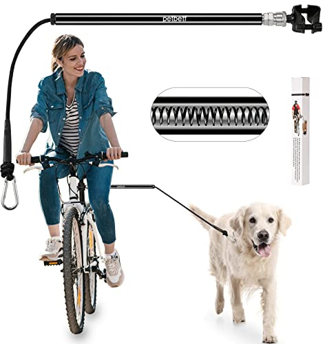 Petbetf Dog Bike Leash -Dog Hands Free Leas | Attachment | Bike Leash Attachment | with Quick Connect Mechanism | Safety Fit for Outdoor | Easy to Installation and Removal,2Years Warranty Black