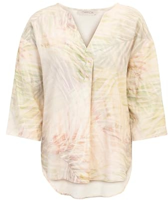 Cartoon Damen Leinenbluse mit V-Ausschnitt 40, Cream/Apricot